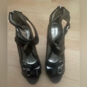 Bebe Black Platform Stilettos